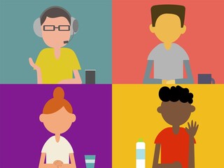 オンラインでコミニケーションする人々