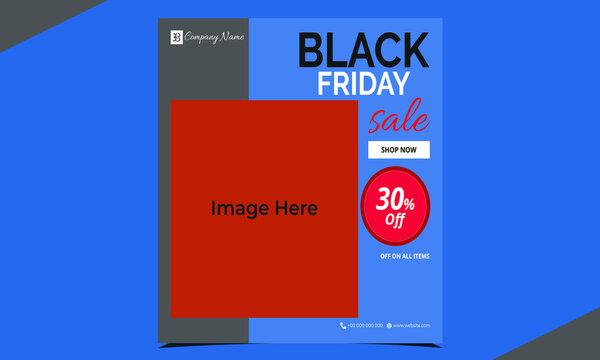 Black Friday Sale Post Template Design	
