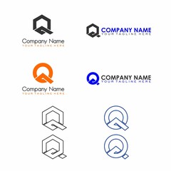 letter or word Q font in circle and hexagon image graphic icon logo design abstract concept vector stock. Can be used as a symbol related to initial or monogram