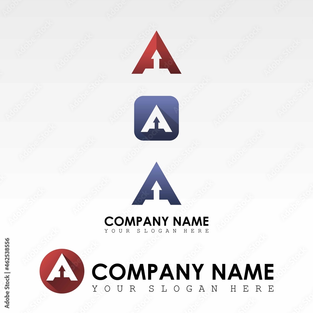 Fototapete letter or word a font in triangle with negative space image graphic icon logo design abstract concep