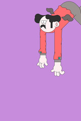 Vampire Halloween character on purple background vector