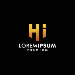 Obraz premium H I logo design vector illustration