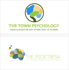 Modern colorful psychology icon brain logo design