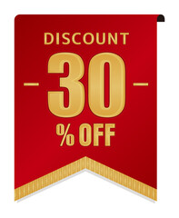 Fototapeta premium 30% off icon illustration for ecommerce site etc. ( vintage flag motif )