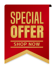 Special offer icon illustration set for ecommerce site etc. ( vintage flag motif )