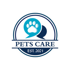 pets chat logo , veterinary logo