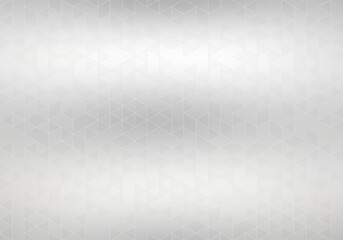 Triangle pattern grid cover white metal polished surface. Silver gloss geometric background. 