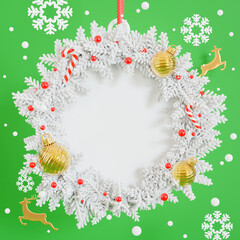 christmas wreath decoration with merry christmas concept for your product display