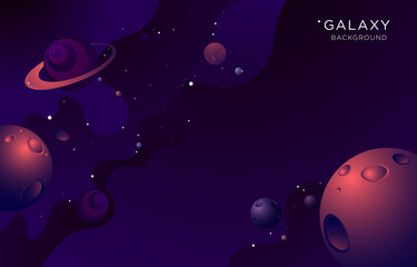 Vector Illustration of Galaxy and Planet