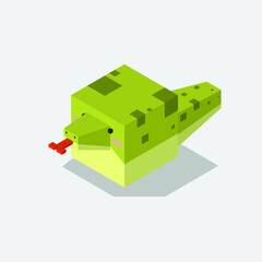 Fototapeta premium snake cubic isometric