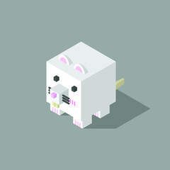 white mouse cubic isometric
