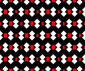 Japanese Red Black Geometric Motif Vector Seamless Pattern