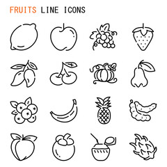 Fruits line icons