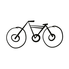 bicycle, stripes on a white background