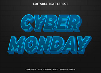 cyber monday text effect background template with abstract style use for business promotion and sale banner