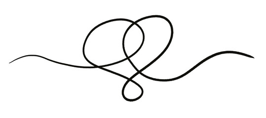 Heart.One line drawing on white background.