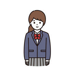 学生 制服 女性 イラスト