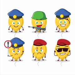 A dedicated Police officer of yellow balloons mascot design style
