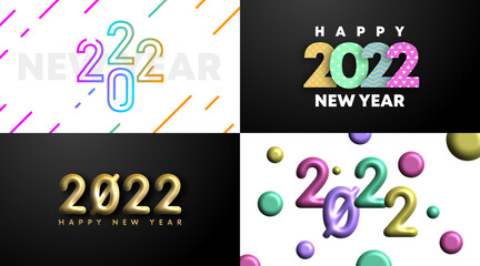 Happy new year 2022 background illustration. Happy new year web banner and flyer