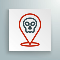 Line Skull icon isolated on white background. Happy Halloween party. Colorful outline concept. Vector
