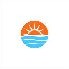 Sunset Logo Flat Illustration Nature Element, Graphic Element Ideas