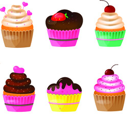set of cupcakes