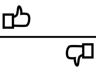 グッドボタンのシンプルなアイコンシルエットを描いたイラストレーション Wall Mural Mifaso