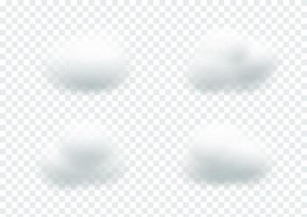 realistic cloud vectors isolated on transparency background ep160