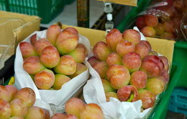 Selling grapes at market in Karuizawa, Japan