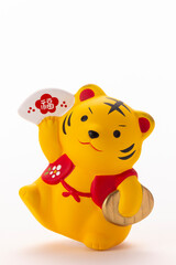 寅年の年賀素材、鼓舞する虎