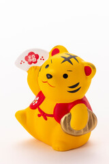 寅年の年賀素材、鼓舞する虎