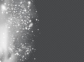 Naklejka na ściany i meble Realistic falling snowflakes. Isolated on transparent background. Vector illustration