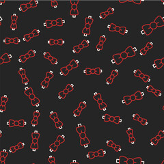 Line Bow tie icon isolated seamless pattern on black background. Vector