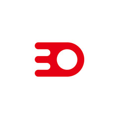letter o fast motion run symbol logo vector