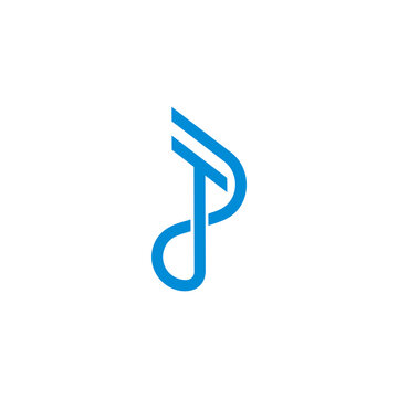 letter tp simple loop overlapping design logo vector