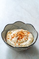 Traditional Turkish Appetizer Hibes from Antalya Province made with Tahini, Lemon, Garlic and Cumin.