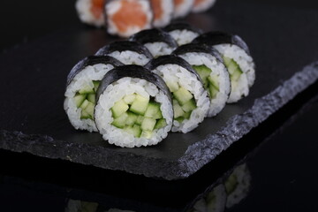 Roll with cucumber and rice