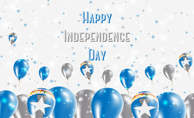 Fototapeta na wymiar Northern Mariana Islands Independence Day Patriotic Design. Balloons in American National Colors. Happy Independence Day Vector Greeting Card.