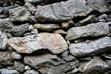 Stone wall made by stacking stones, Korean traditional architecture, background