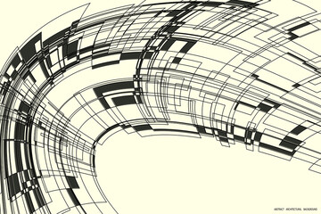 architectural abstract pattern of rectangles and lines. soft yellow background