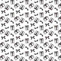 Seamless vector illustration of gift box and ribbon.