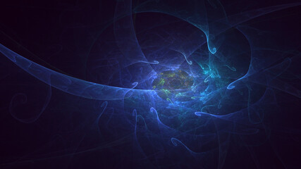 3D rendering abstract multicolor fractal light background