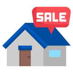 HOUSE FOR SALE flat icon,linear,outline,graphic,illustration