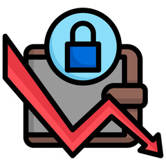 Obraz premium BANKRUPT filled outline icon,linear,outline,graphic,illustration