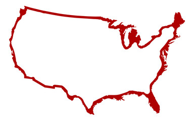 Fototapeta na wymiar USA Map Silhouette
