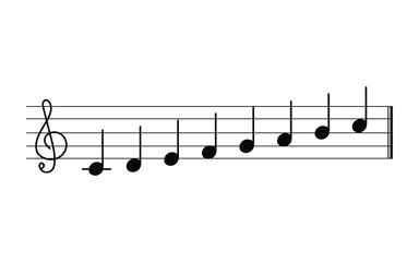 Musical notes. Musical gamma notes. Music key. Musical symbol. 