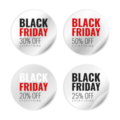 Vector set of stickers for Black Friday. 
