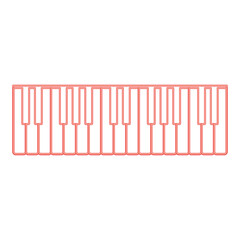 Neon piano keys red color vector illustration flat style image