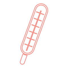 Neon medical thermometer red color vector illustration flat style image