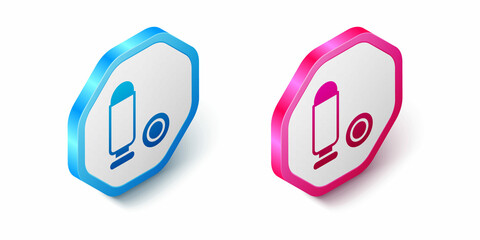 Isometric Bullet icon isolated on white background. Hexagon button. Vector